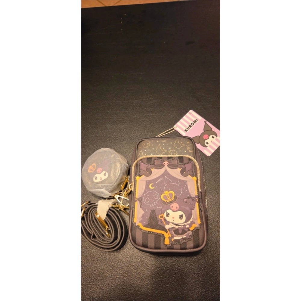 Sanrio Loungefly Kuromi Crossbody Phone Bag and Coin Pouch Set Purple Black